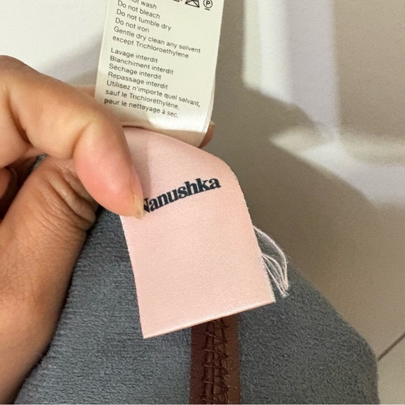 Nanushka Vinni Patchwork Vegan Leather Pants Brown Size XL LuxeTrousers - Picture 14 of 14